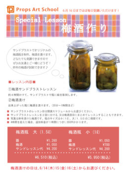 2０１２年梅酒作り特別レッスン☆終了しました -東京新宿の陶芸教室 プロップスアートスクールで陶芸体験-の画像